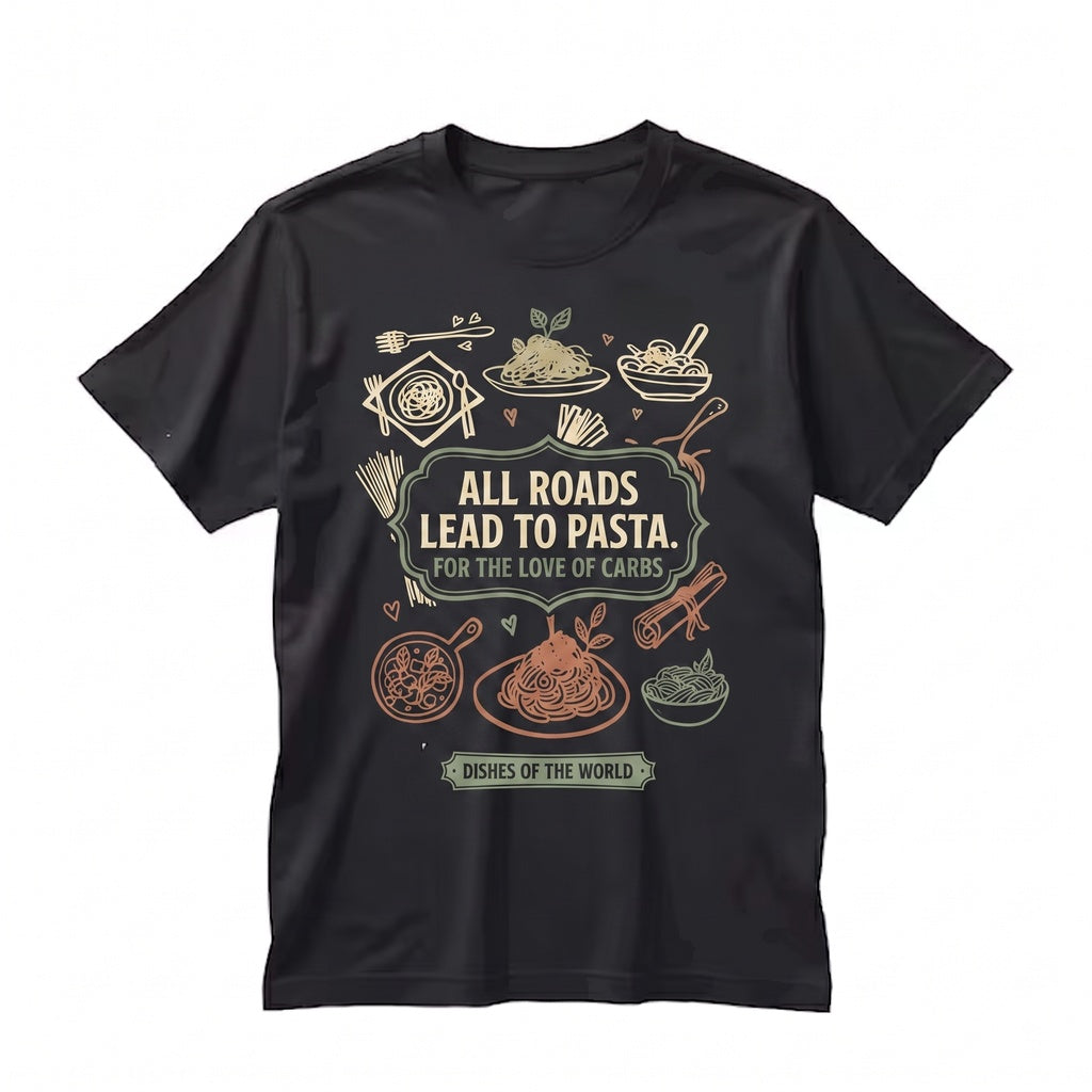 Italian Pasta Graphic Vintage Food Lover Spaghetti Novelty Apparel Unisex TShirt