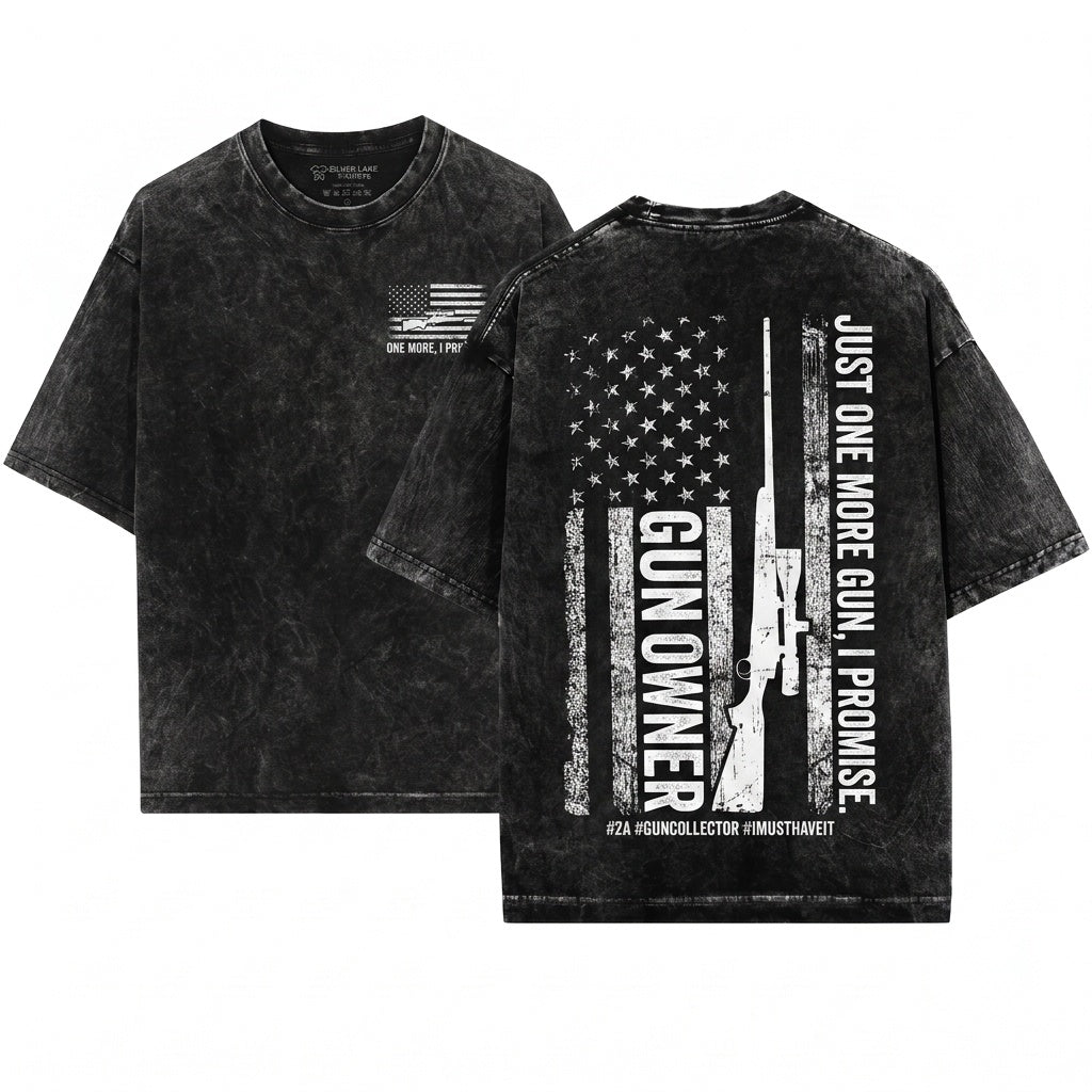 Funny American Flag Patriotic USA Gun Lover Owner Gift Dad Husband Uncle Unisex Wash T-Shirt