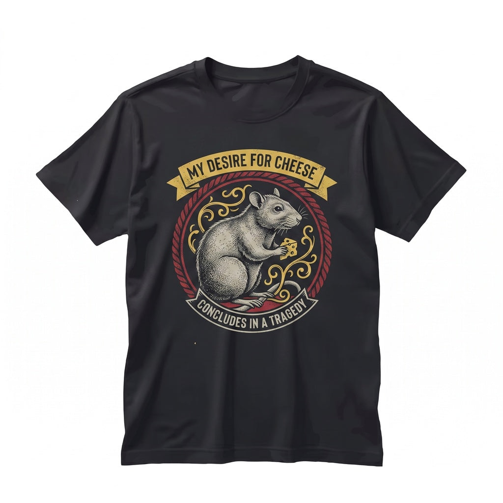 My Quest For Cheese Concludes In A Tragedy Funny Vintage Japanese Graphic Novelty Tank Top Humor Rodent Unisex TShirt