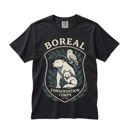 Retro Arctic Wildlife Graphic Polar Bear Fox Owl Winter Wilderness Nature Animal Lover Gift Unisex TShirt