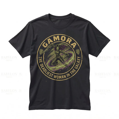 Gamora Graphic Top Retro Comic Book Space Warrior Green Assassin Vintage Apparel Unisex TShirt