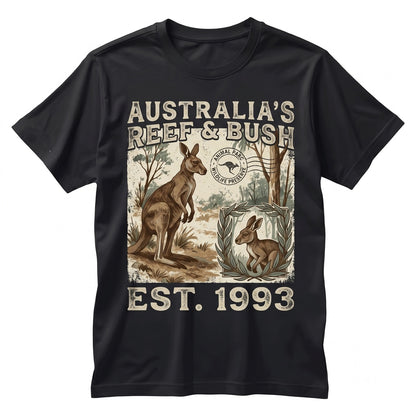 Vintage Australian Outback Kangaroo Graphic Art Rustic Nature Lover Gift Unisex TShirt