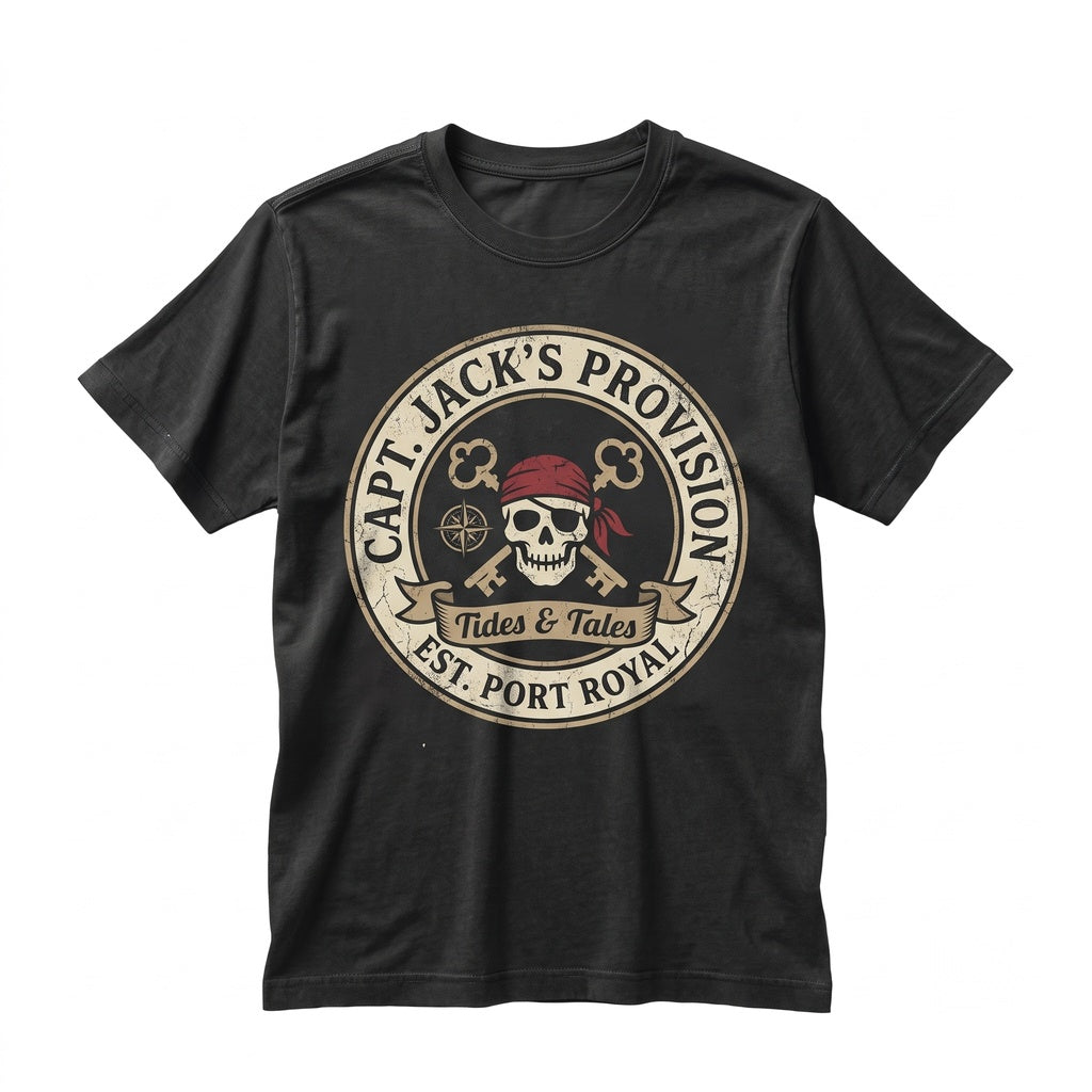 Vintage Captain Jack Sparrow Retro Caribbean Buccaneer Yo Ho A Pirates Life For Me Graphic Johnny Depp Unisex TShirt