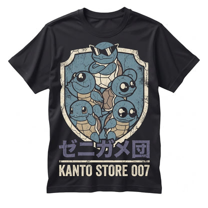 Vintage Squirtle Washed Graphic Anime Expressions Kawaii Oversized Unisex TShirt