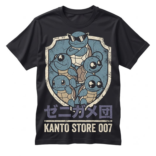 Vintage Squirtle Washed Graphic Anime Expressions Kawaii Oversized Unisex TShirt