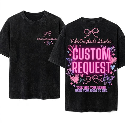 Customized Handpainted Personalized Graphic Art Name Request Business Crafting Unisex Wash T-Shirt