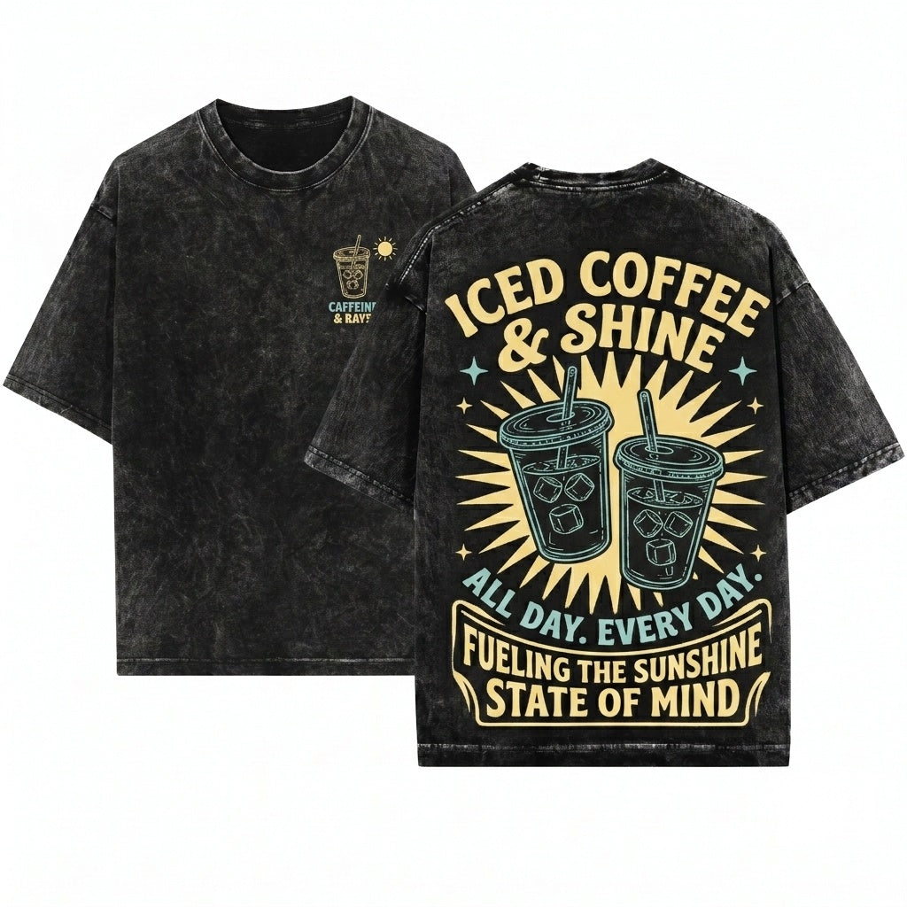 Iced Coffee Sunshine Summer Beach Vacation Gift Unisex Wash T-Shirt