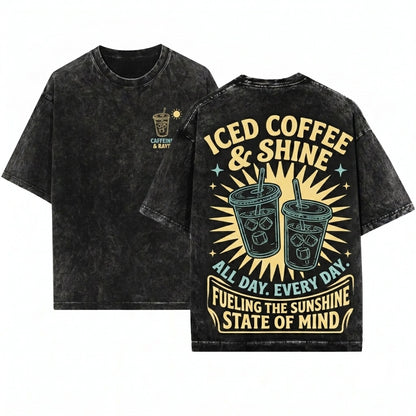 Iced Coffee Sunshine Summer Beach Vacation Gift Unisex Wash T-Shirt