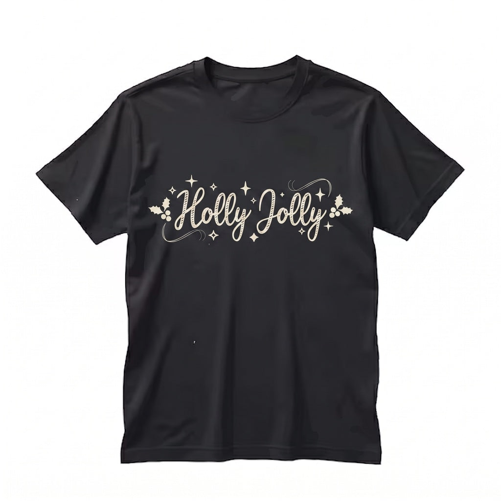 Holly Jolly Christmas Retro Vintage Holiday Festive Winter Graphic Apparel Unisex TShirt