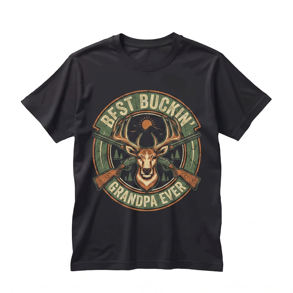 Best Buckin Grandpa Ever Deer Hunting Graphic Grandfather Apparel Outdoorsman Gifts Unisex TShirt