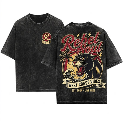 Rebel Punk Rock Retro Vintage Rebellious Rock N Roll Mom Graphic Unisex Wash T-Shirt