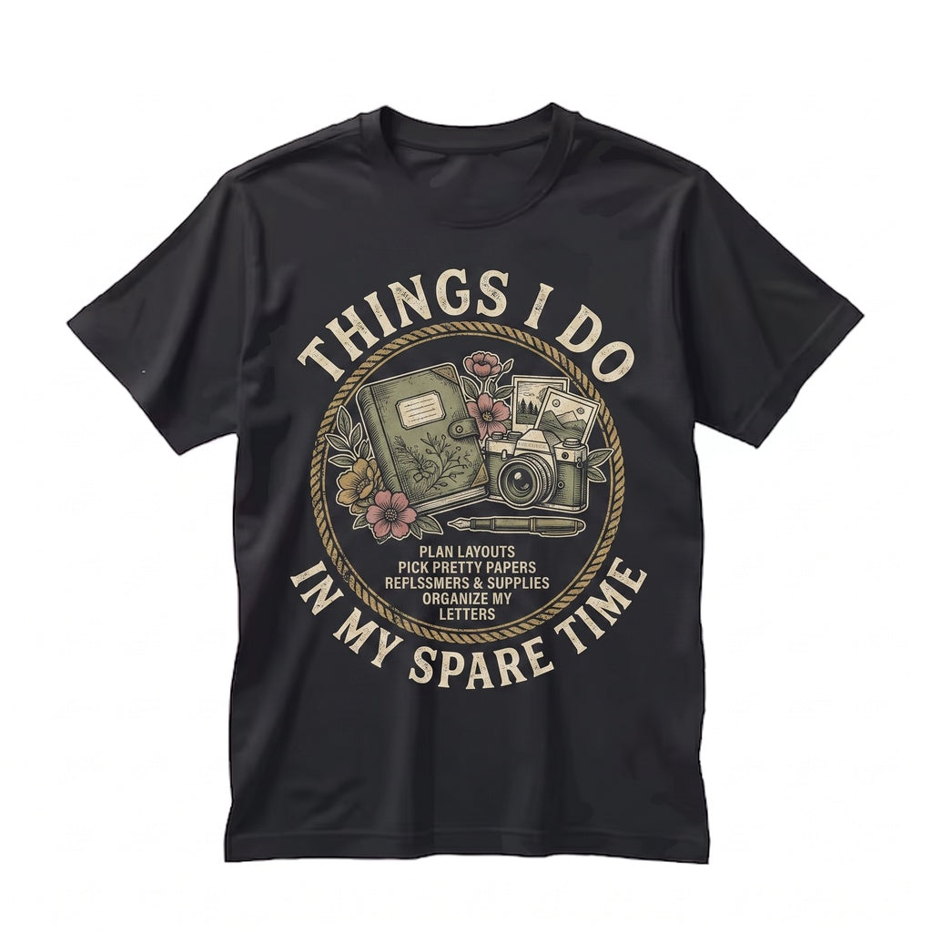 Scrapbooking Things I Do In My Spare Time Purple Graphic Unisex TShirt