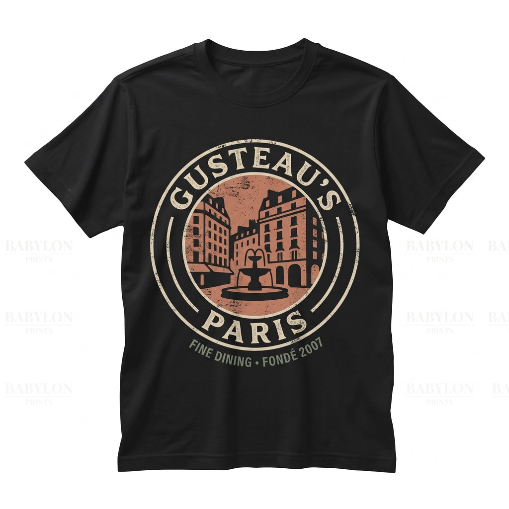 Vintage French Restaurant Chef Gusteau Retro Mouse Graphic Parisian Foodie Graphic Apparel Unisex TShirt