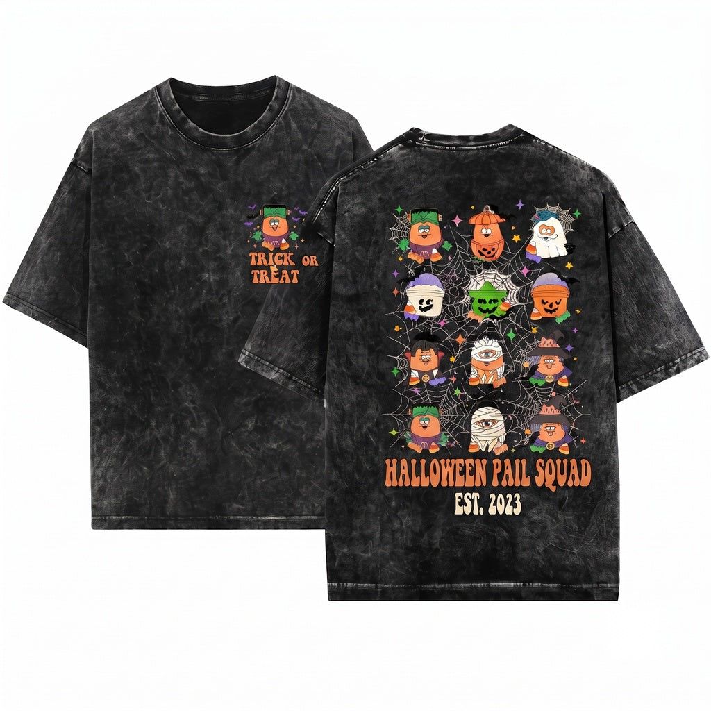 Spooky Nuggets Meal Bucket Halloween Chicken Funny Trendy Party Unisex Wash T-Shirt
