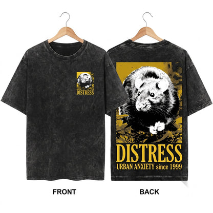 Vintage Distress Mouse Graphic Tee Apparel Aesthetic Unisex Wash T-Shirt
