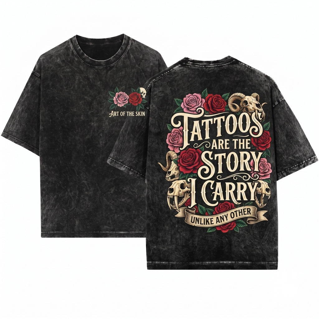 Tattoos Are Trashy Funny Sarcastic Graphic Top Apparel Apparel Clothing Unisex Wash T-Shirt