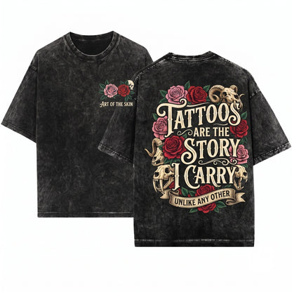 Tattoos Are Trashy Funny Sarcastic Graphic Top Apparel Apparel Clothing Unisex Wash T-Shirt