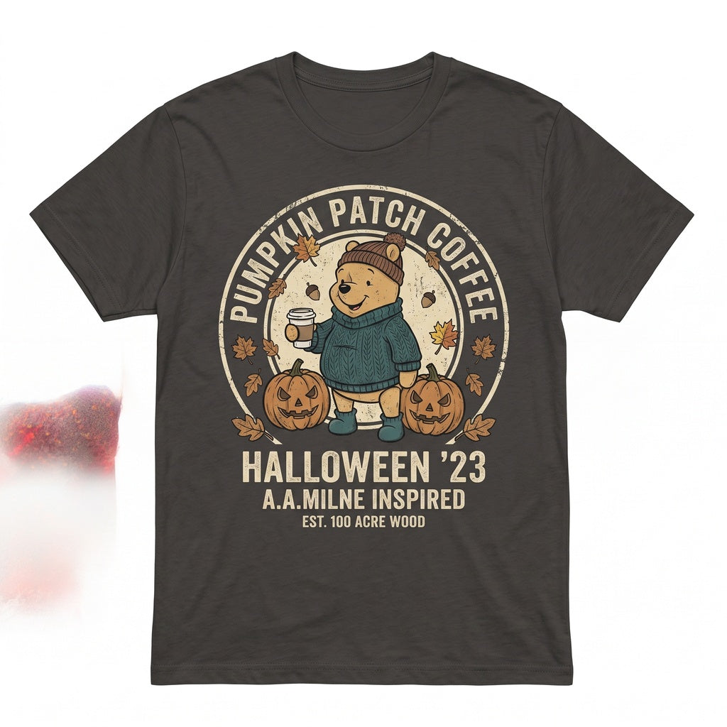 Vintage Cute Honey Bear Coffee Long Sleeve Cozy Fall Autumn Graphic Apparel Unisex TShirt