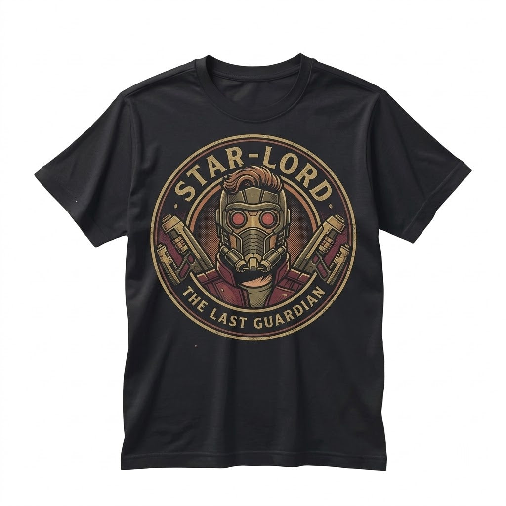 Vintage Peter Quill Retro Space Hero Graphic Apparel for Couples, Casual Cotton Unisex TShirt