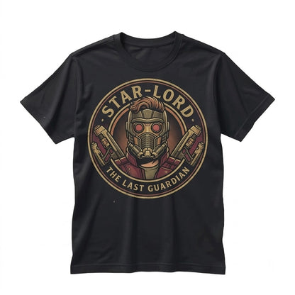 Vintage Peter Quill Retro Space Hero Graphic Apparel for Couples, Casual Cotton Unisex TShirt