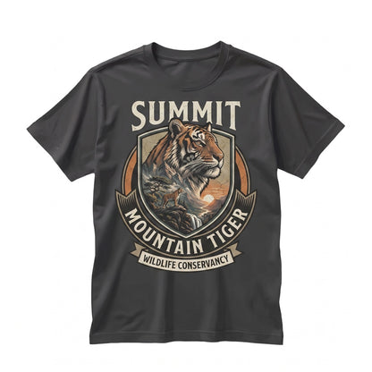 Y2K Tiger Mountain Graphic Powerful Big Cat Wild Sunset Adventure Wildlife Gift Unisex TShirt