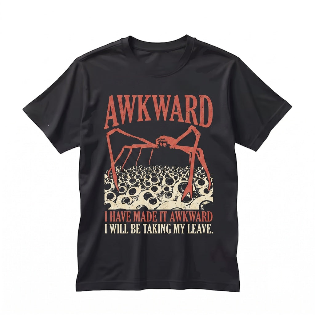 I Have Made It Awkward Vintage Japanese Spider Crab Graphic Apparel Retro Marine Crustacean Humor Print Cotton Unisex TShirt