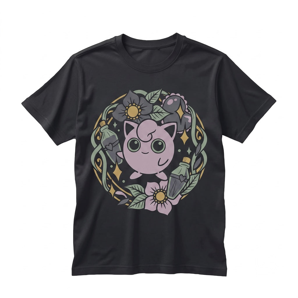 Cute Clefairy Floral Anime Graphic Sleeveless Top Vintage Y2K Retro Streetwear Unisex TShirt