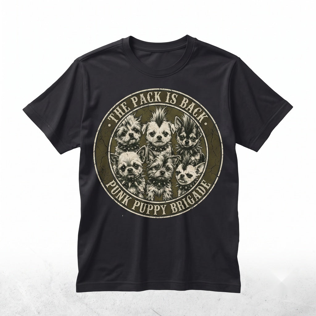 Funny Vintage Punk Rock Dog Mohawk Puppy Graphic Gothic Pet Lover Gift Apparel Unisex TShirt