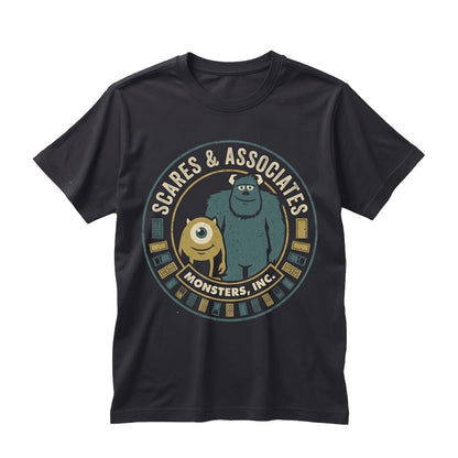 Vintage Mike Sulley Boo Graphic Door Theme Park Apparel Retro Character Cotton Unisex TShirt