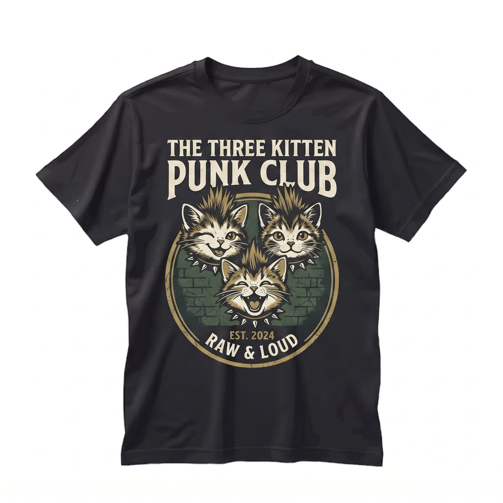 Punk Rock Heavy Metal Mohawk Cat Lover Alternative Edgy Kitten Graphic Unisex TShirt