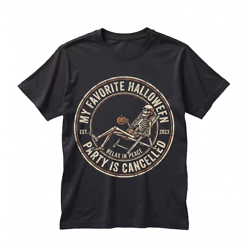 Funny Halloween Party Cancelled Introvert Humorous Graphic Apparel Unisex TShirt