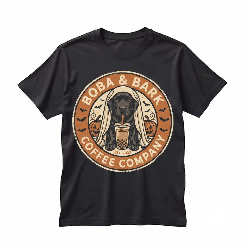 Black Labrador Halloween Ghost Boba Cute Spooky Dog Lover Pet Gift Unisex TShirt