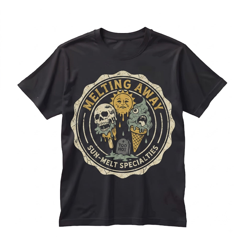 Melting Away Spooky Ice Cream Creepy Cute Halloween In July Summerween Unisex TShirt