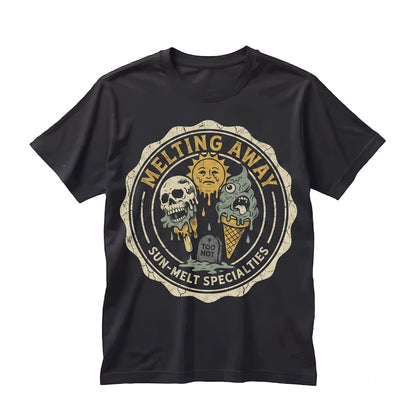Melting Away Spooky Ice Cream Creepy Cute Halloween In July Summerween Unisex TShirt
