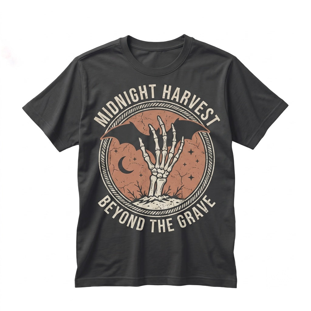 Classic Gothic Skeleton Bat Graphic Haunted Halloween Holiday Gift Unisex TShirt