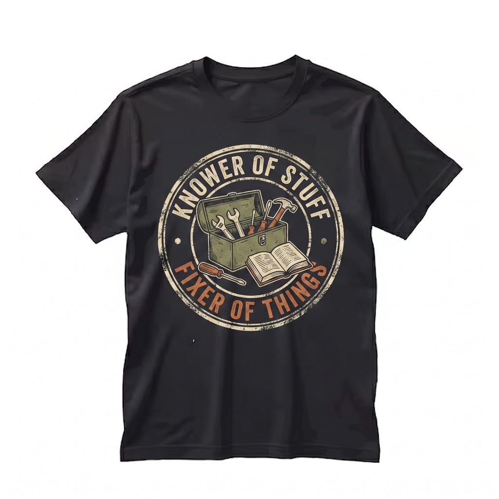 Knower Of Stuff Fixer Things Funny Handyman Dad Mens Fathers Day Husband Graphic Gift Unisex TShirt