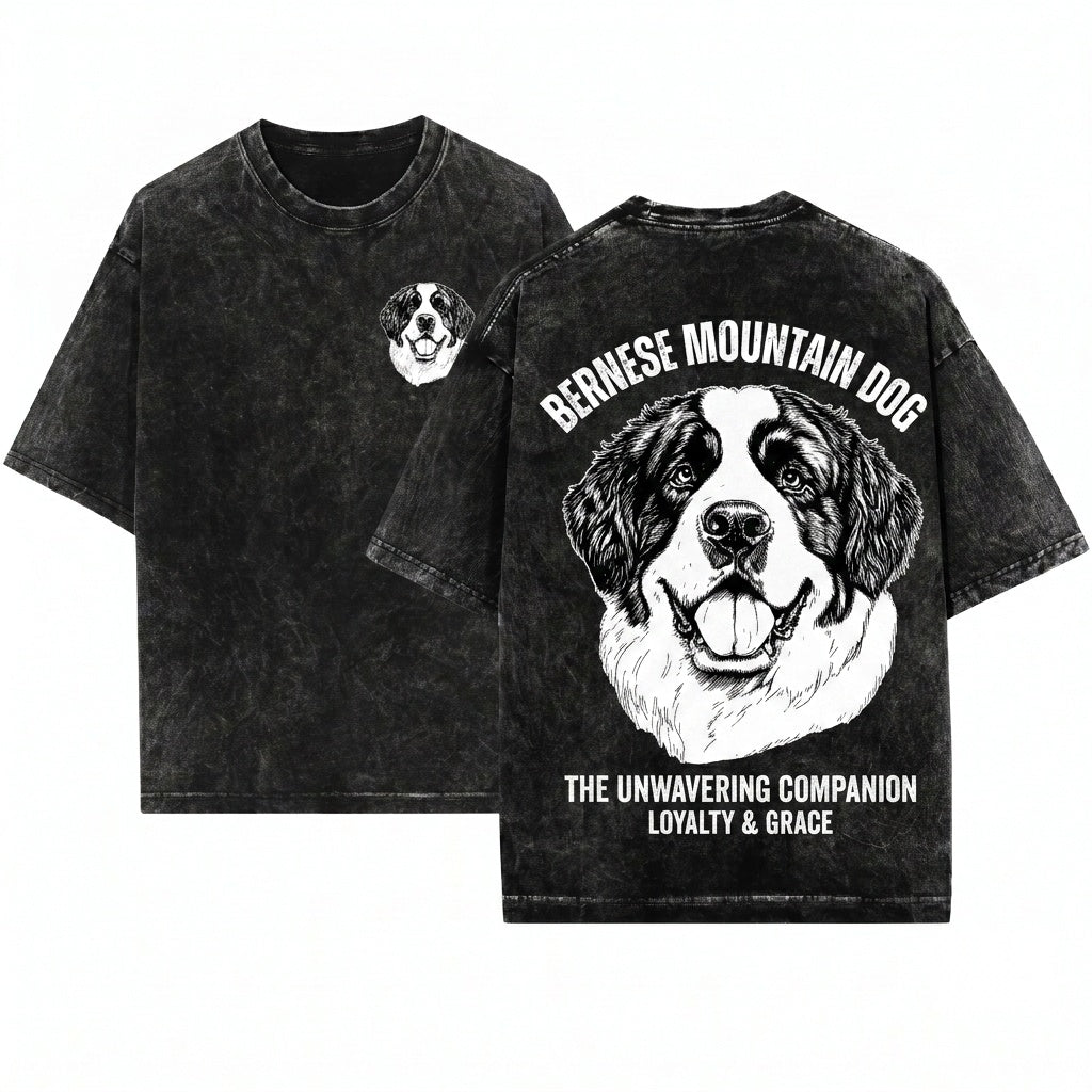 Saint Bernard Pet Dog Breed Animal Lover Crewneck Unisex Wash T-Shirt