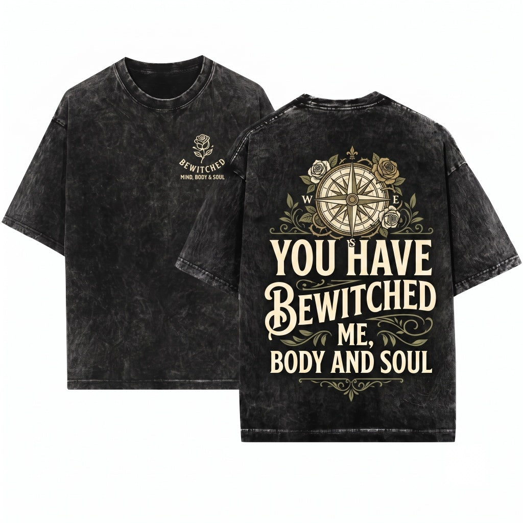 You Have Bewitched Me Mr Darcy Pride and Prejudice Floral Embroidered Bookish 1800s Vintage Gift Unisex Wash T-Shirt
