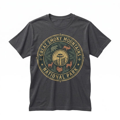 Great Smoky Mountains National Park Vintage Nature Hiking Graphic Cotton Apparel Unisex TShirt
