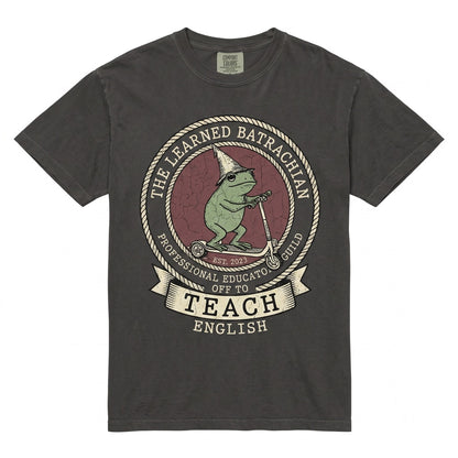 Funny Frog Riding Scooter English Literature High School Educator Reading Gift Unisex TShirt