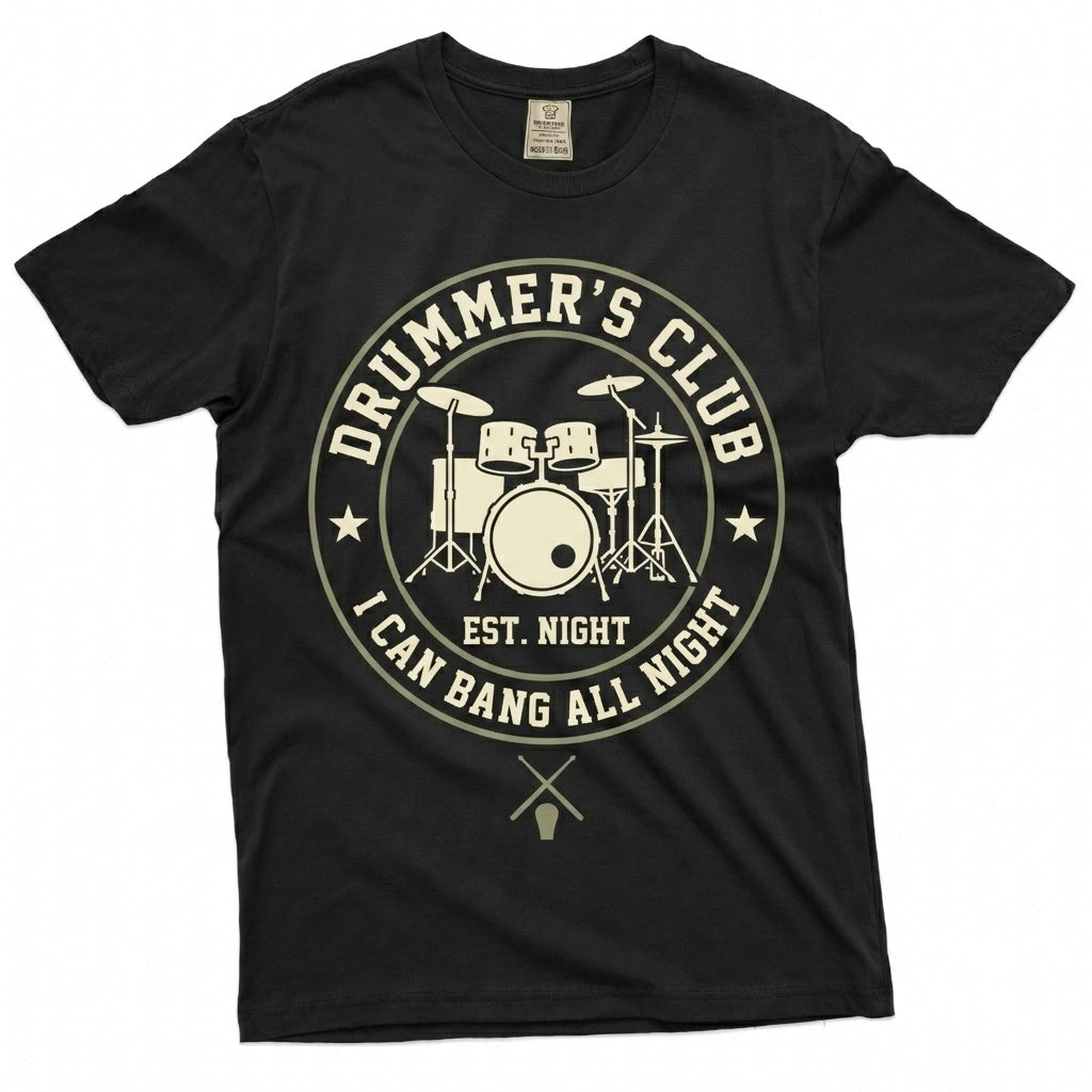 Bang All Night Funny Drummer Dad Fathers Day Percussion Musician Gift for Husband Unisex TShirt