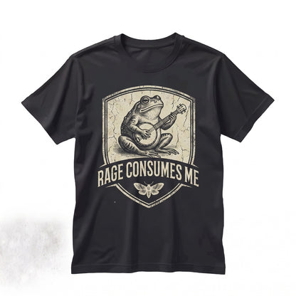 Grumpy Frog Playing Banjo Dark Academia Goblincore Moon Nature Lover Graphic Unisex TShirt