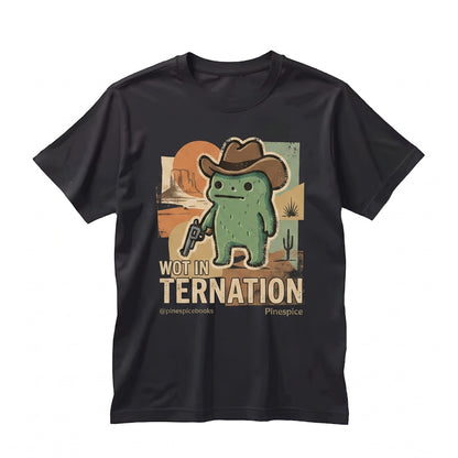 Wot In Tarnation Embroidered Western Cowboy Frog Graphic Vintage Cotton Unisex TShirt