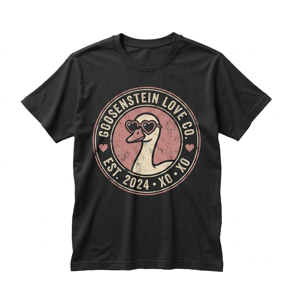 Cute Pink Coquette Valentine Day Heart Goose Duck Romantic Gift Unisex TShirt