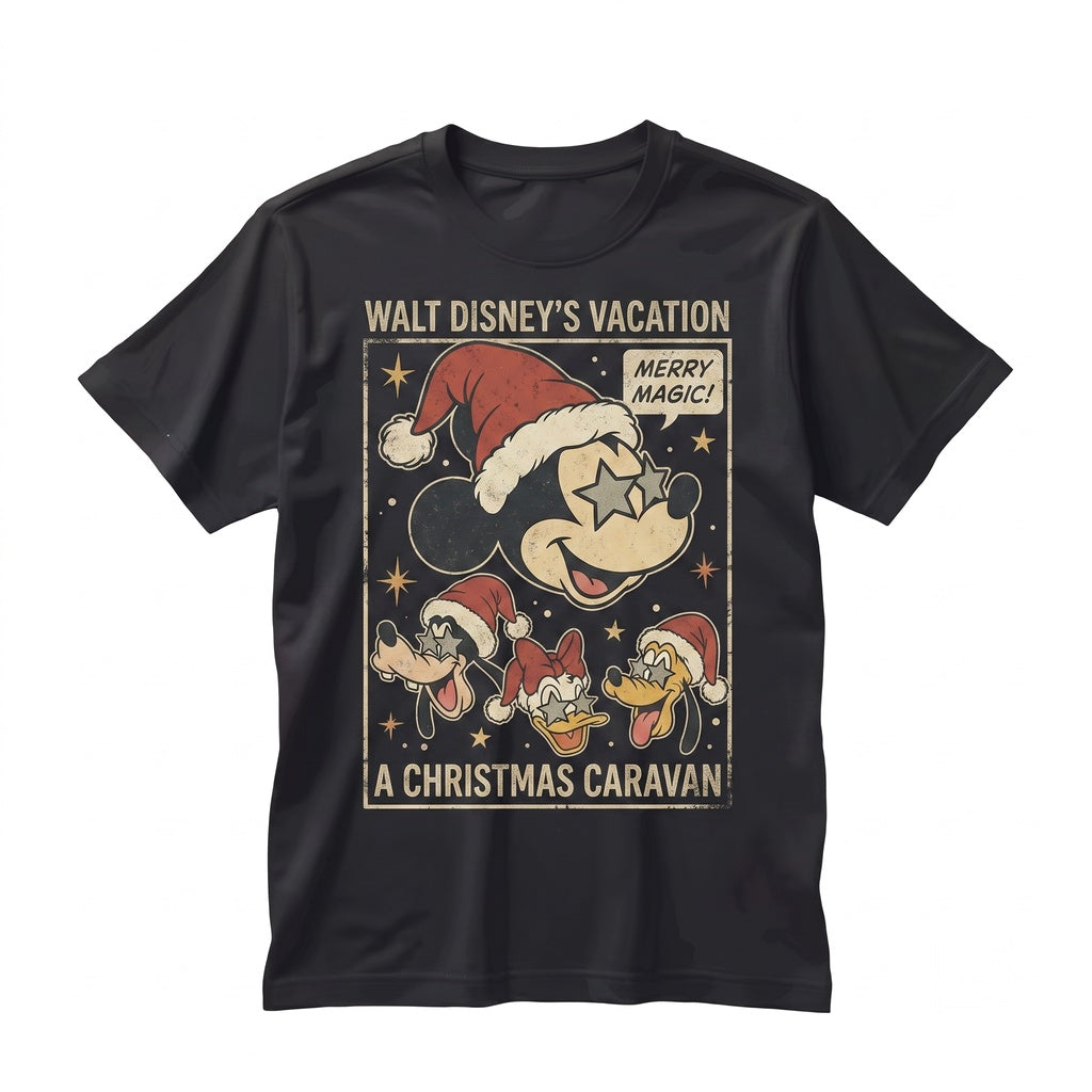 Cartoon Mouse Holiday Winter Wonderland Family Vacation Santa Theme Park Unisex TShirt