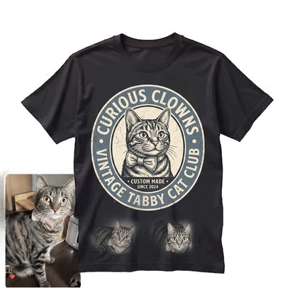 Custom Pet Portrait Dog Cat Photo Personalized Vintage 90s Tattoo Graphic Gift for Lovers Unisex TShirt