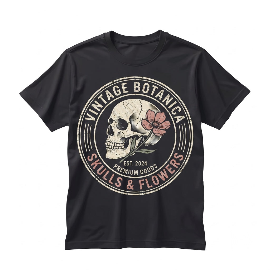 Skull Floral Dark Academia Gothic Botanical Graphic Apparel Unisex TShirt