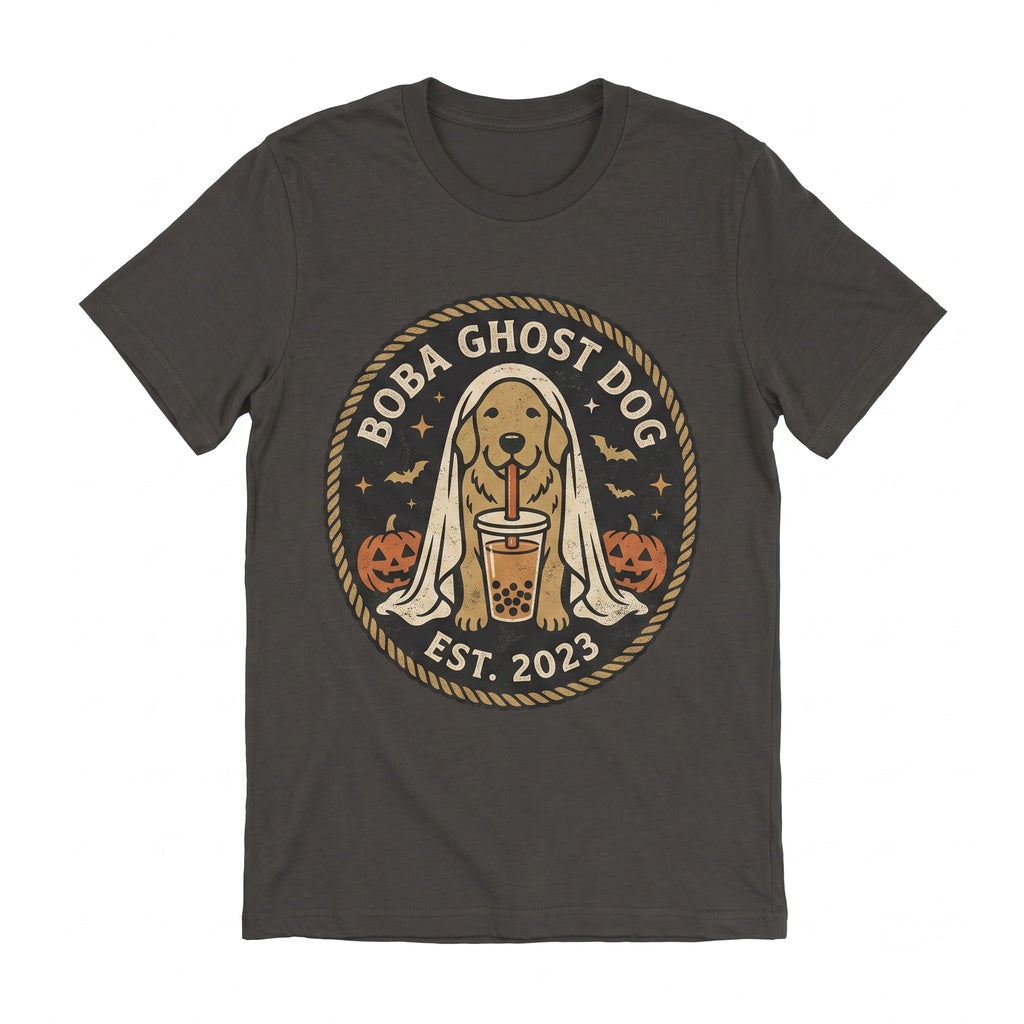 Golden Retriever Halloween Ghost Boba Cute Spooky Dog Lover Gift Unisex TShirt