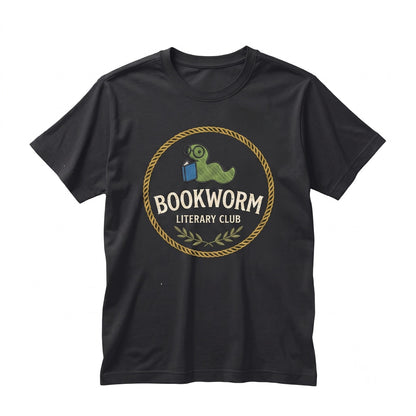 Embroidered Bookworm Cute Apparel for Bibliophile Reader Gift Unisex TShirt