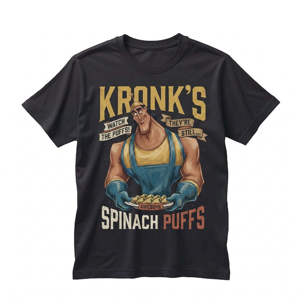Vintage Kronk Spinach Puffs Angel Devil Retro Movie Theme Park Vacation Unisex TShirt